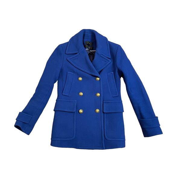 J. Crew Majesty Peacoat Stadium Cloth Nello Gori Royal Blue - Picture 1 of 6